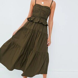 Moon River Olive Tiered Maxi Dress Size Large